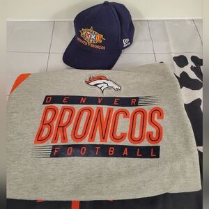 Denver Broncos bundle Large Hoodie NFL Team Apparel/Vintage 1998 SB Baseball Cap